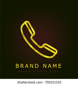 Phone call golden metallic logo