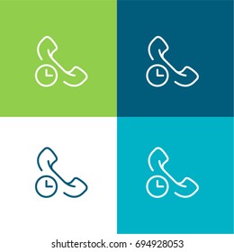 Phone call green and blue material color minimal icon or logo design
