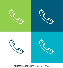 Phone call green and blue material color minimal icon or logo design