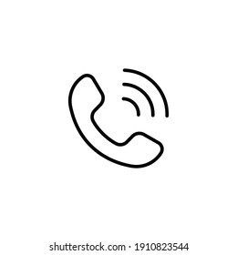 Phone call handset line icon for web template and app. Communication concept. Vector illustration design on white background. EPS 10