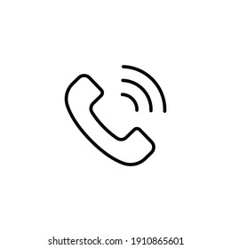 Phone call handset line icon for web template and app. Communication concept. Vector illustration design on white background. EPS 10