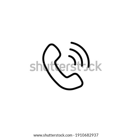 Phone call handset line icon for web template and app. Communication concept. Vector illustration design on white background. EPS 10