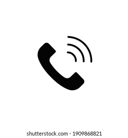 Phone call handset solid icon for web template and app. Communication concept. Vector illustration design on white background. EPS 10