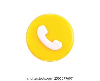 Phone call icon 3d  rendering vector illustration