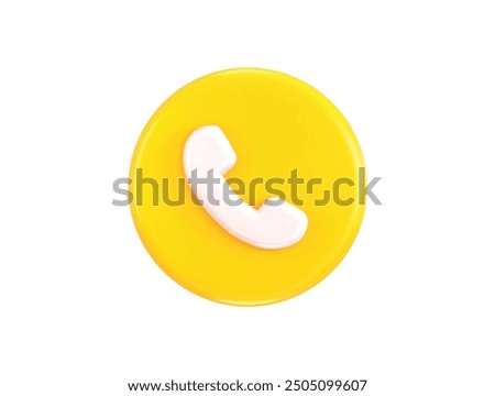 Phone call icon 3d  rendering vector illustration