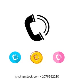 Phone Call Icon with 4 Style Vector Illustration