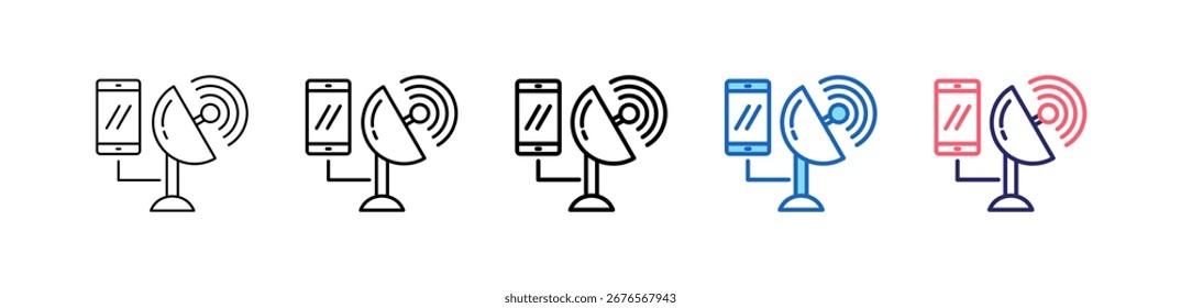 Ícone De Telefonema Em 5 Estilos Diferentes Definem A Coleção.