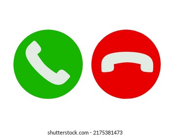 Phone Call Icon. Answer And Reject Call Button Icon