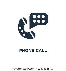 Phone call icon. Black filled vector illustration. Phone call symbol on white background. Can be used in web and mobile.