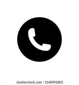 Icono de llamada telefónica en redondo negro