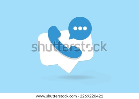 Phone call icon and bubble talk vector.