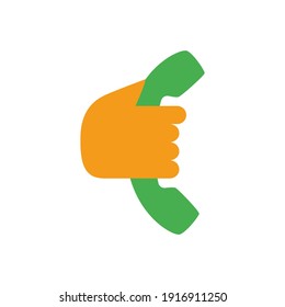 phone call icon in color icon, isolated on white background 