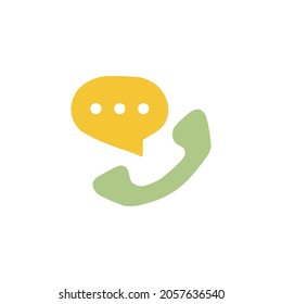 Phone call icon in color icon, isolated on white background 