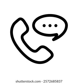 Phone call icon. Communication symbol. Talking icon by phone. Editable stroke