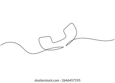 Phone call icon continuous one line drawing minimalist style on white background vector art
