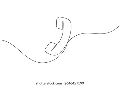 Phone call icon continuous one line drawing minimalist style on white background vector art