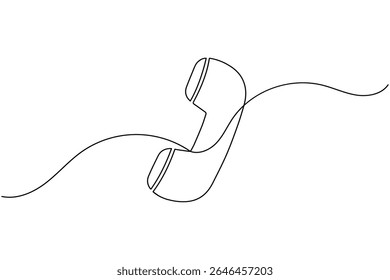 Phone call icon continuous one line drawing minimalist style on white background vector art
