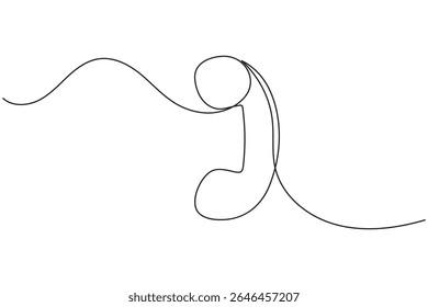 Phone call icon continuous one line drawing minimalist style on white background vector art
