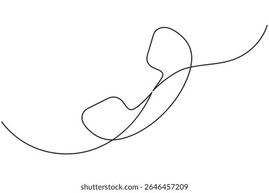 Phone call icon continuous one line drawing minimalist style on white background vector art