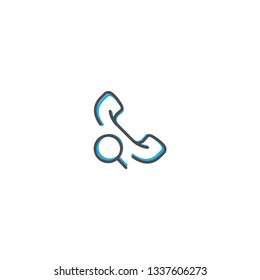 Phone Call icon design. Interaction icon line vector illustration design