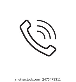 icono de llamada de teléfono, trazo editable