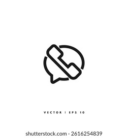 Phone Call Icon. Editable Stroke