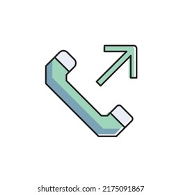 phone call icon filled outline style design. phone call icon vector illustration. isolated on white background.