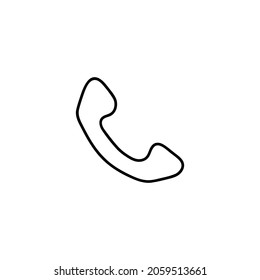 Phone call icon in flat black line style, isolated on white 