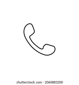 Telefon-Telefonsymbol in schwarzer Linie, einzeln auf Weiß 