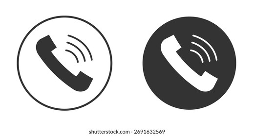 Icono de llamada telefónica ilustraciones planas. Arte vectorial.