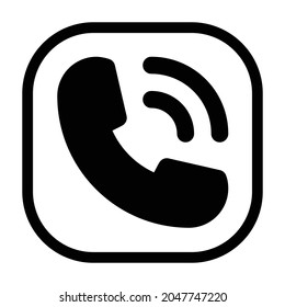 phone call Icon. Flat style rounded rectangle isolated on white background. Vector illustration
