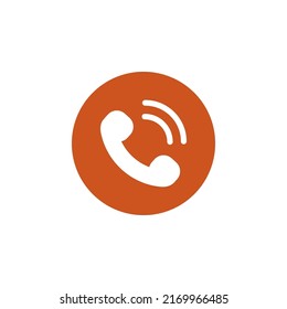 phone call icon flat style in circle