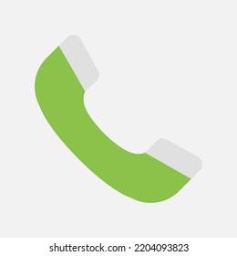 Icono de llamada de teléfono en estilo plano sobre comunicación, uso para presentación de aplicación móvil del sitio web