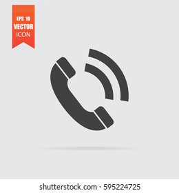Phone call icon in flat style isolated on grey background. For your design, logo. Vector illustration.