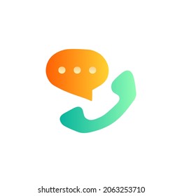 Icono de llamada telefónica con estilo de color degradado