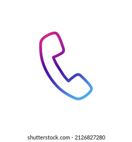 Phone call icon with gradient purple effect.