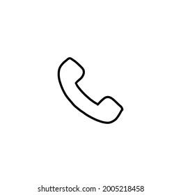 Icono de llamada telefónica. Dibujado a mano, estilo de arte de línea. Ilustración del vector