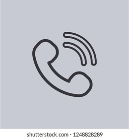 Phone Call icon isolated on grey background.Premium symbol for website design, mobile application, logo, ui. Vector illustration. Eps10
