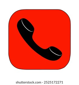 Phone call icon isolated on transparent png background. vector