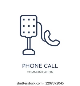 Phone call icon. Phone call linear symbol design from Communication collection. Simple outline element vector illustration on white background.