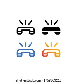 Telefon Call Symbol oder Logo in Linie und solide Stil. Hochwertiges Zeichen und Symbol auf weißem Hintergrund. Vektorgrafik-Piktogramm für Infografik, Webdesign und App-Entwicklung