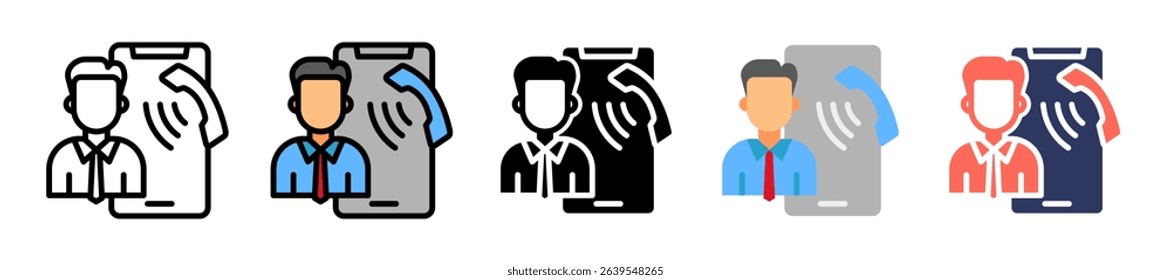 Phone Call Icon Multiple Vector Illustration