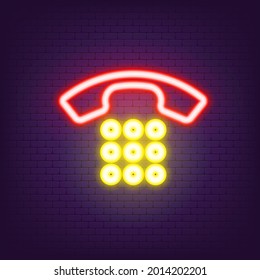 Icono de llamada telefónica neon. Llame al símbolo de la página de iconos para el diseño de su sitio web. Logo de llamadas de iconos, aplicación, interfaz de usuario. EPS vectorial 10.