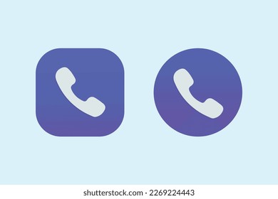 Phone call icon on button vector