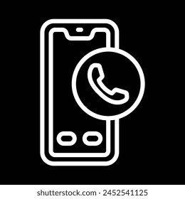 phone with call icon outline
