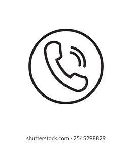 Signo de conjunto de esquema de icono de llamada telefónica