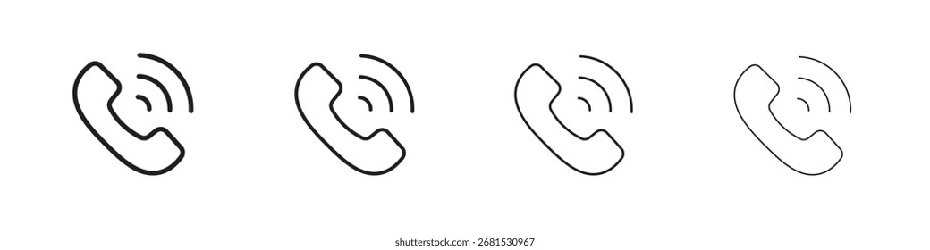 Phone call icon outline vector pack. Best for web, mobile, ui