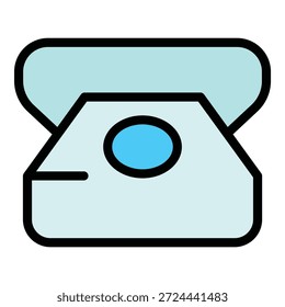 Umrissvektor des Telefonanrufssymbols. Sos Notfall. Feuerwehr Sicherheitsfarbe flach