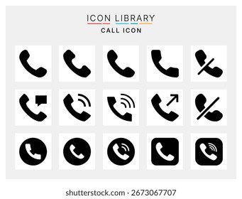 Pacote de Ícones de Telefonema com Símbolos de Comunicação, Atendimento ao Cliente, Linha Direta e Telecomunicação para Uso Digital