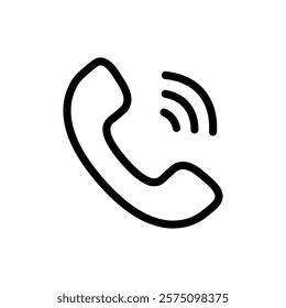 Phone call icon. Ringing phone symbol. Editable stroke